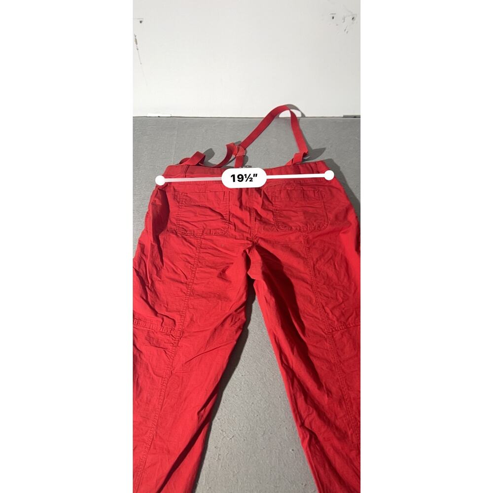 Chico’s Women’s Red Cargo Capri Pants Size 3 XL Suspenders Cotton - Picture 6 of 7